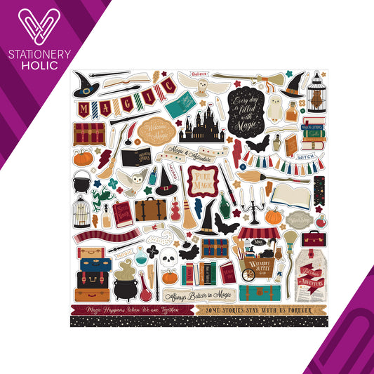 Echo Park - Hoja de Stickers 12 x 12 - Witches & Wizards No. 2