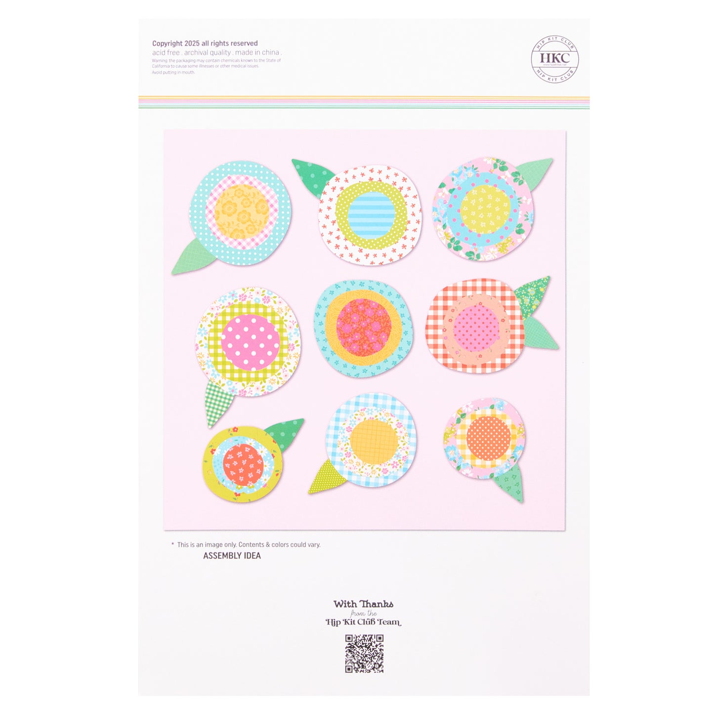 Hip Kit Club - Ephemera Circle Flowers - A Touch Of Whimsy