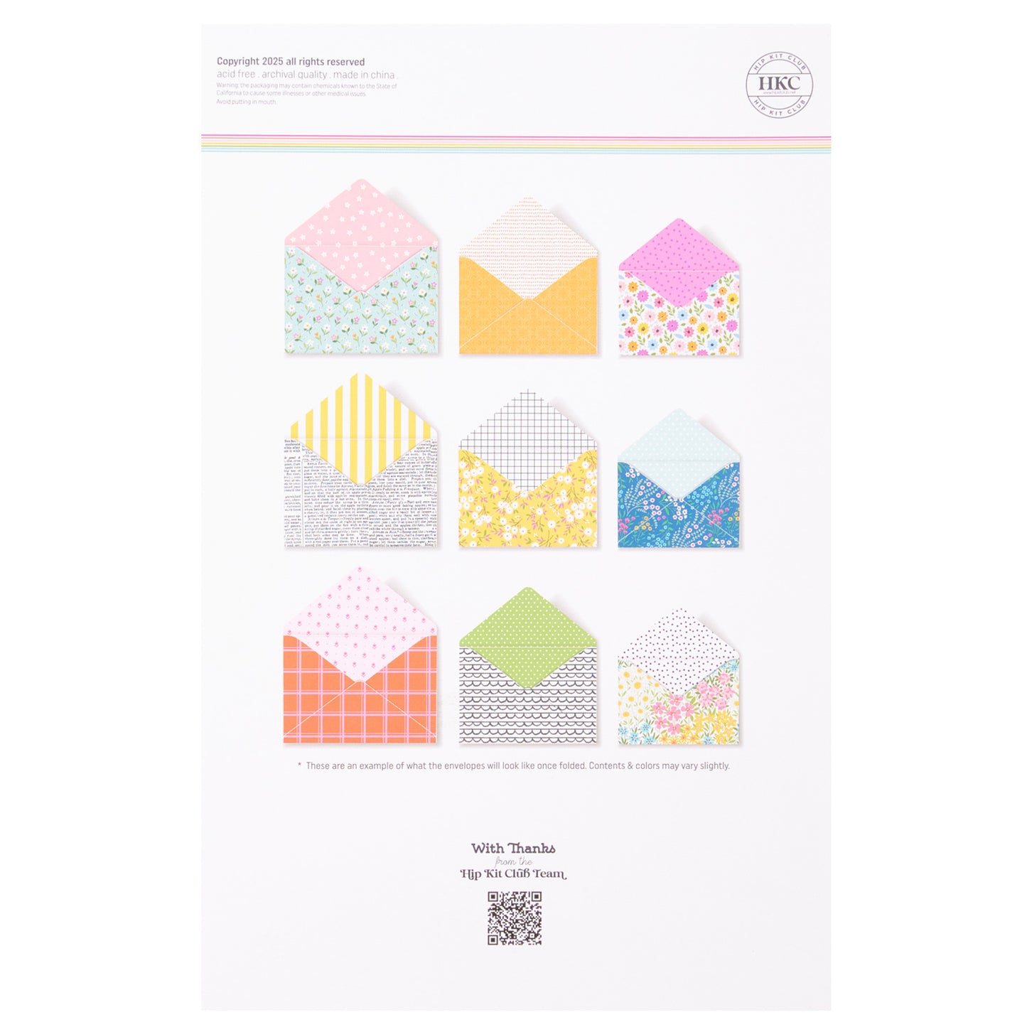 Hip Kit Club - Ephemera Envelopes - Sass & Sweetness