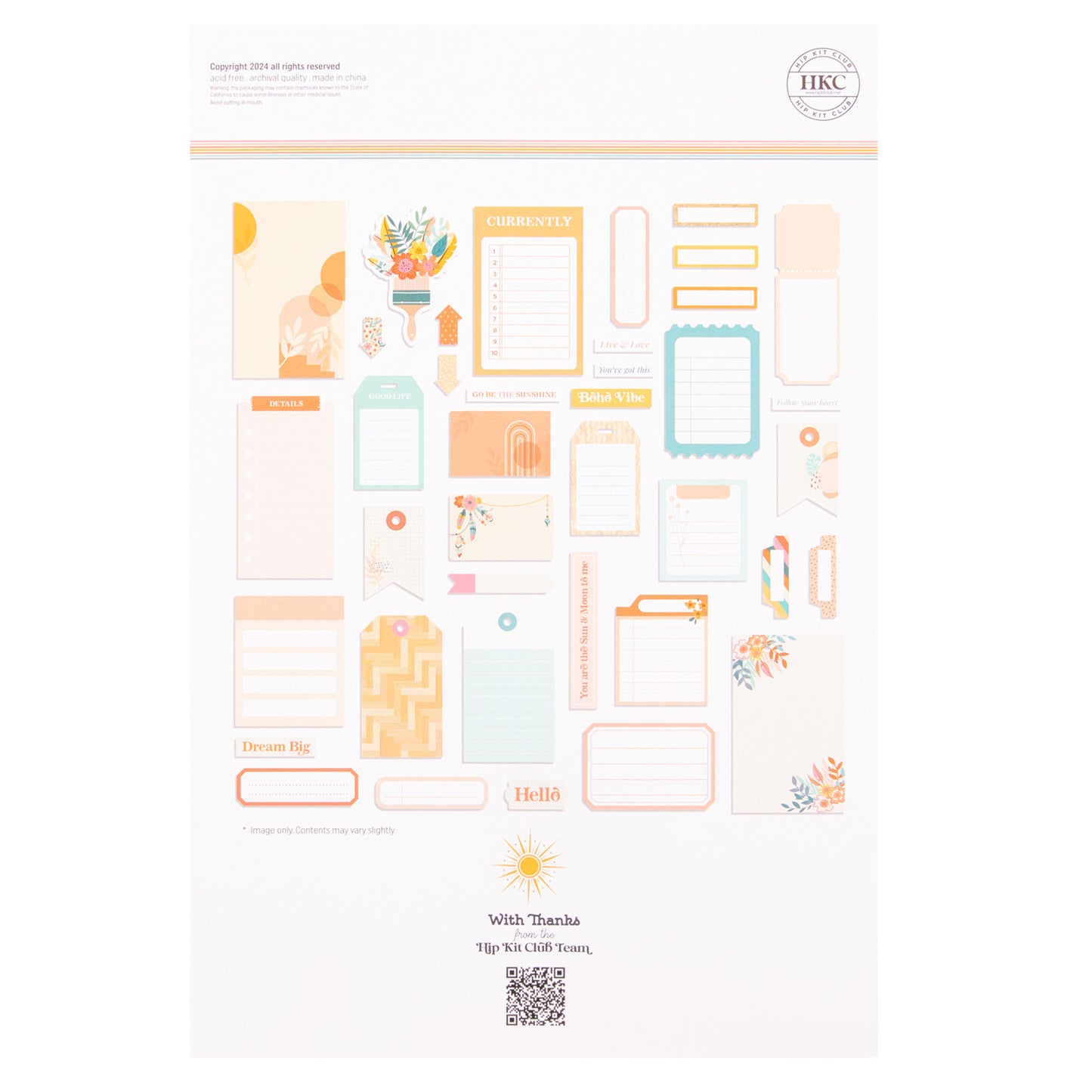 Hip Kit Club - Ephemera Journaling - Good Vibes