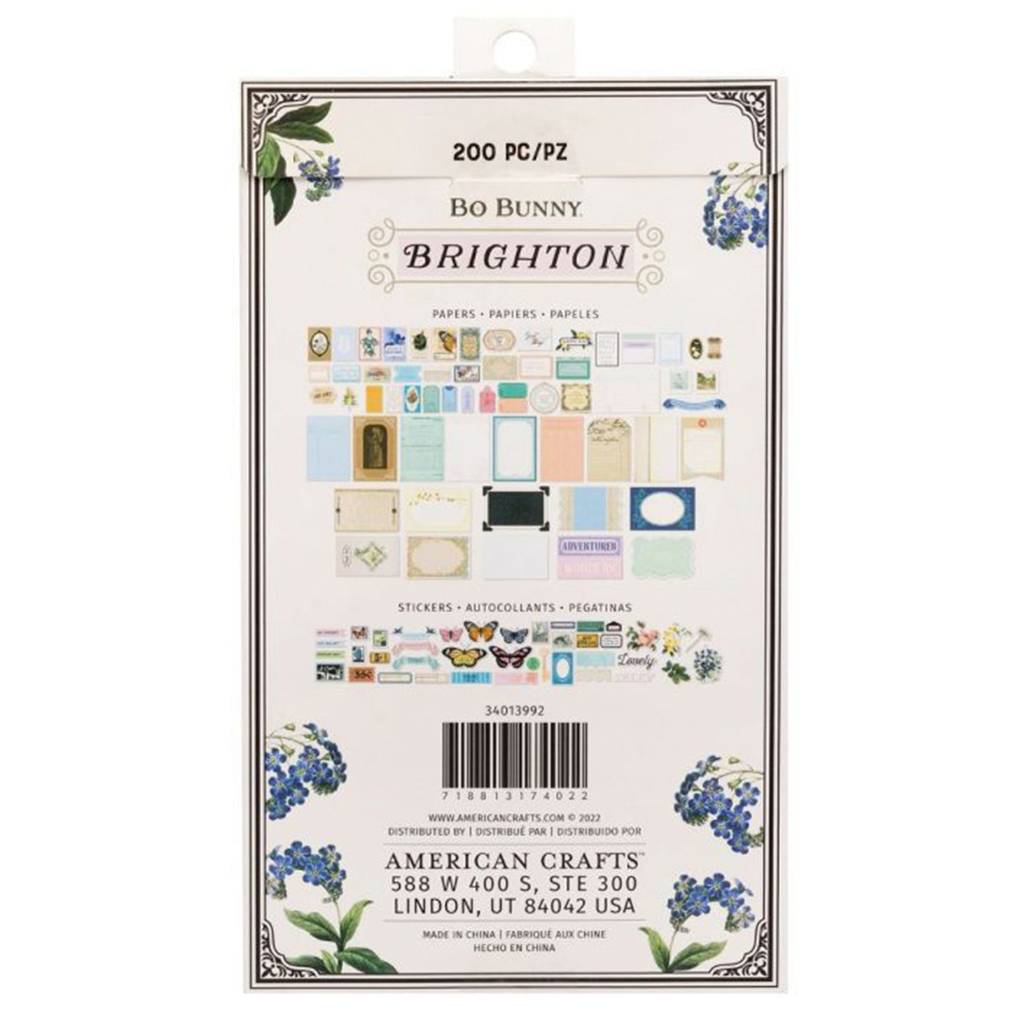 Bo Bunny - Ephemera y Washi Stickers - Brighton