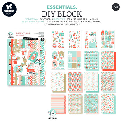 Studio Light - Bloc Papel DIY - Santa Stop Here!