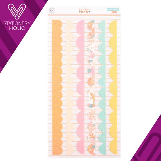 Hip Kit Club - Fabric Stickers 6 x 12 Borders - Good Vibes