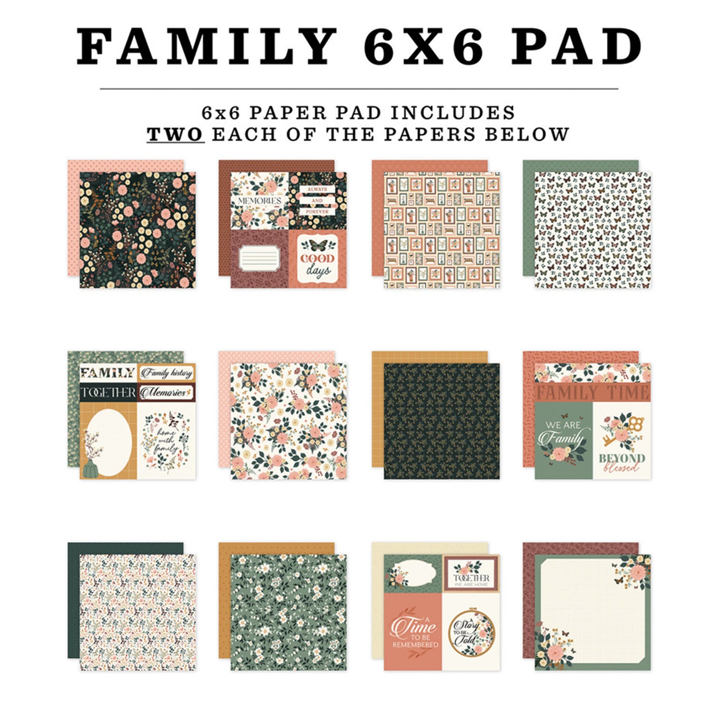 Echo Park - Bloc Papel 6 x 6 - Family