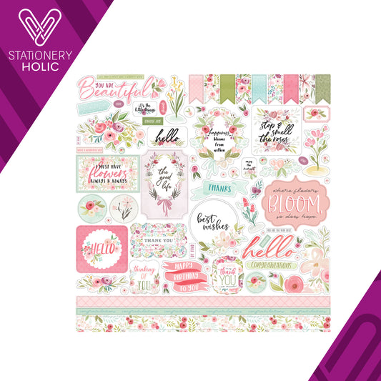 Echo Park - Hoja de Stickers 12 x 12 - Flora No. 3