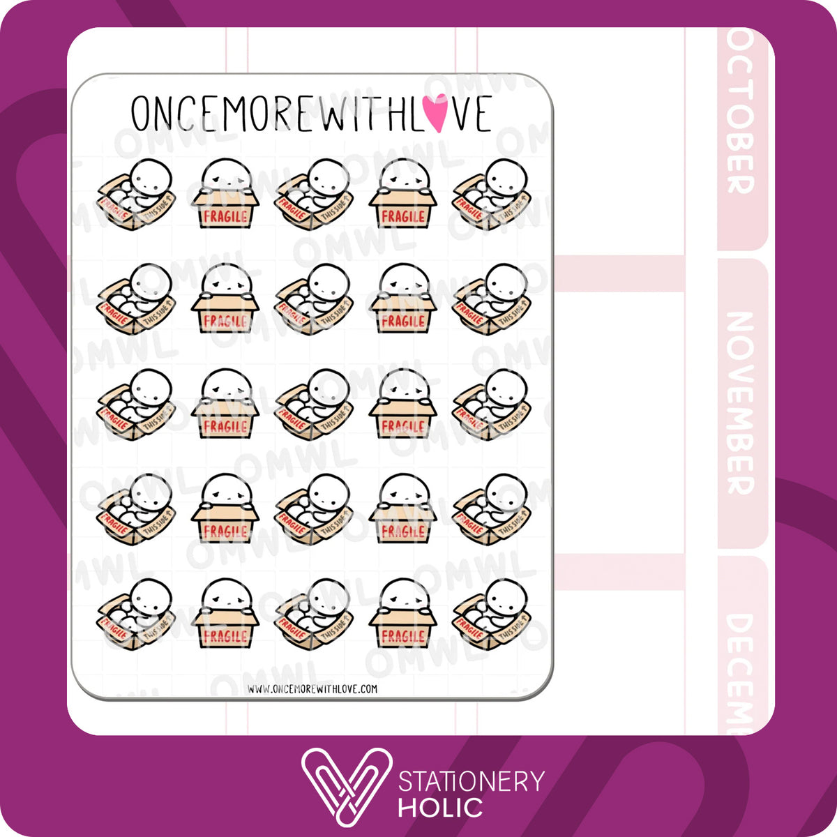 Once More With Love - Stickers - Fragile Munchkins