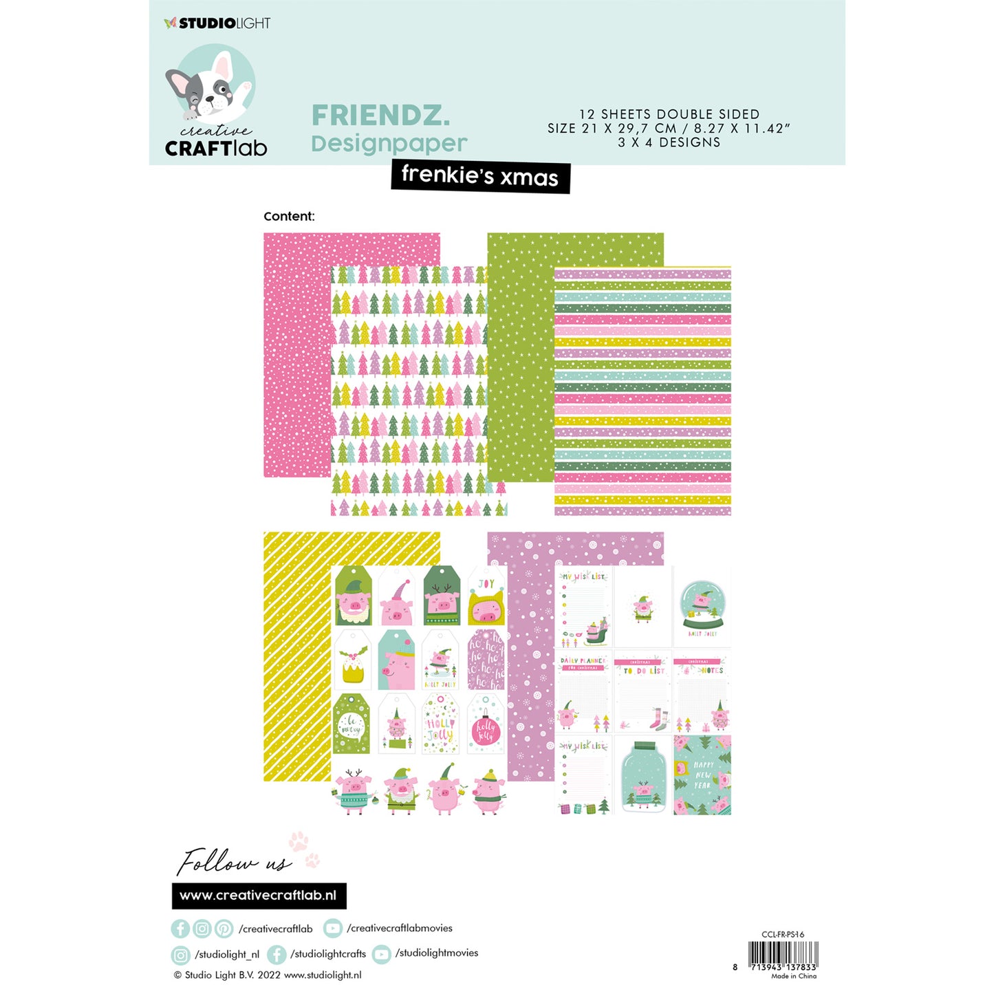 Studio Light - Bloc Papel DIY - Frenkie's Xmas