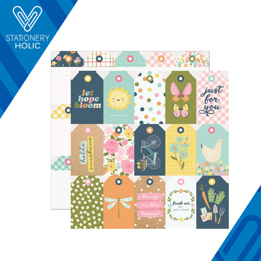 Simple Stories - Hoja Papel 12 x 12 - Fresh Air - Tag Elements
