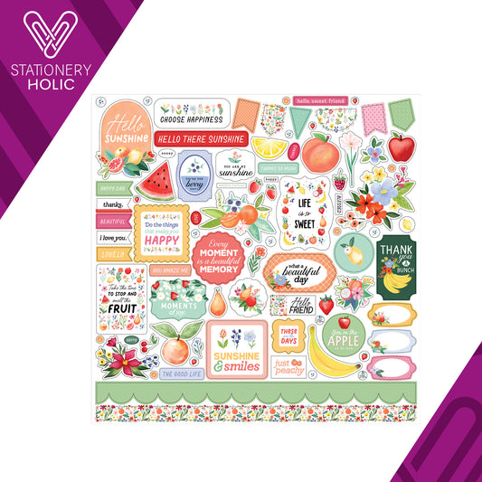 Echo Park - Hoja de Stickers 12 x 12 - Fruit Stand