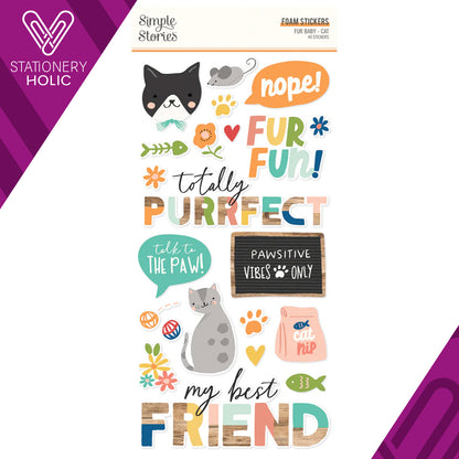 Simple Stories - Foam Stickers 6 x 12 - Fur Baby Cat