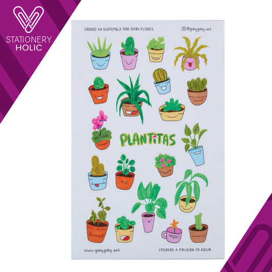 Gaby Art - Hoja Stickers 5.5 x 8.5" - Plantitas