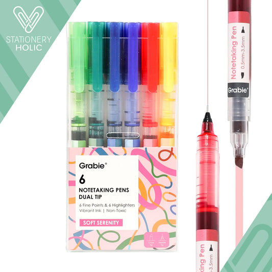 Grabie - Lapiceros/Resaltadores Dual - Note Taking Soft Serenity