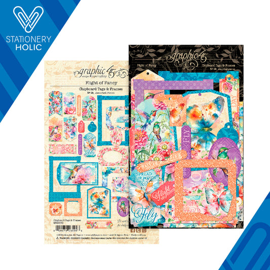 Graphic 45 - Chipboard Tags & Frames - Flight Of Fancy