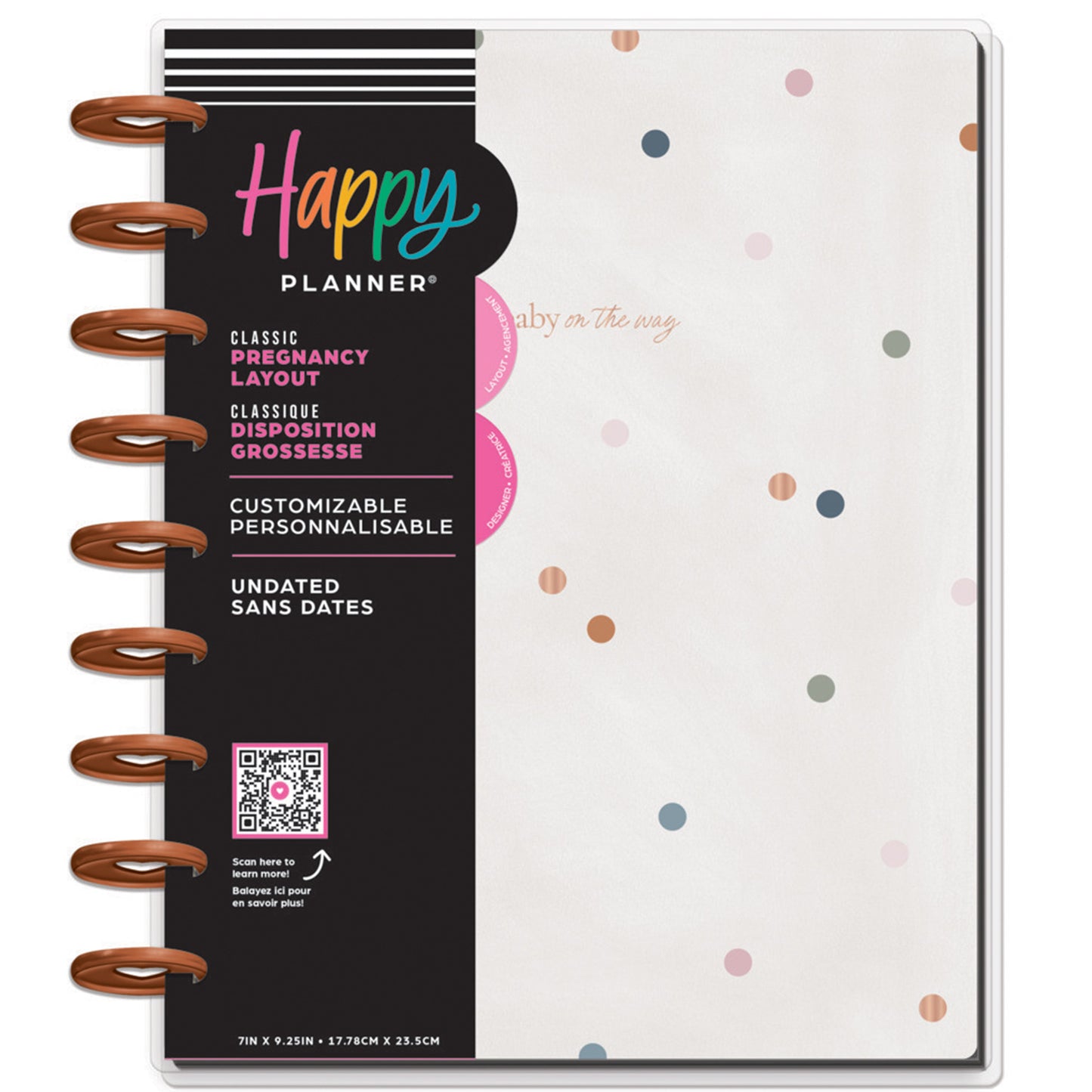 Happy Planner - Planner Classic (3 trimestres undated) Pregnancy - Baby On The Way