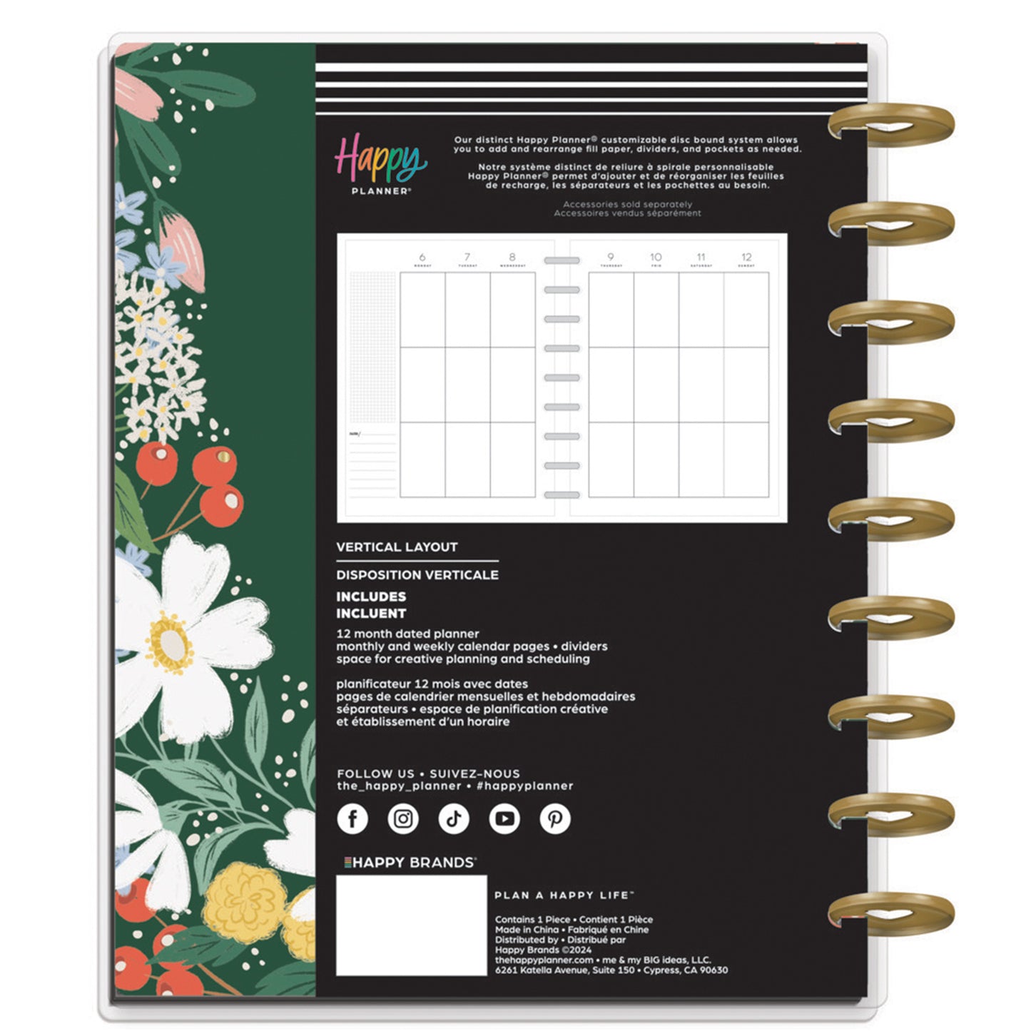 Happy Planner - Planner Classic (2025) Vertical - Blooming Bouquet