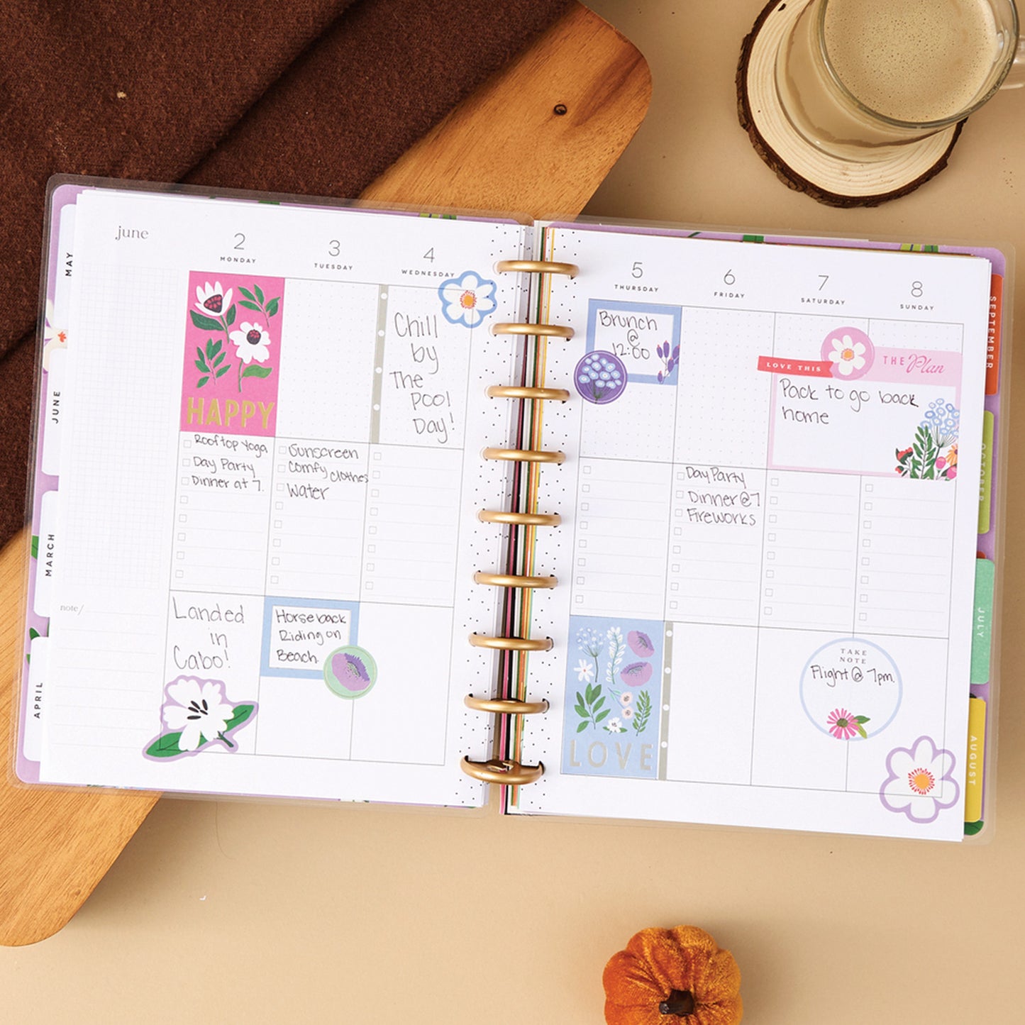 Happy Planner - Planner Classic (2025) Checklist Vertical - Brilliant Blooms