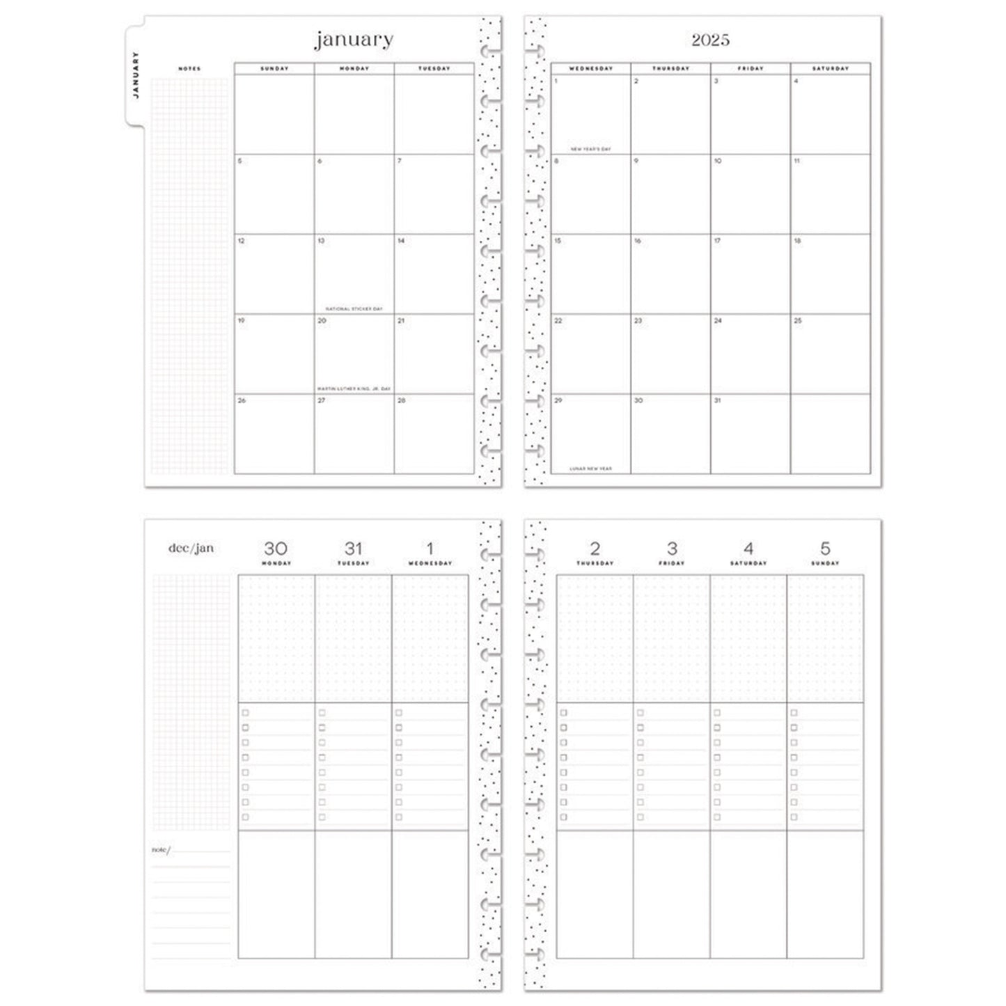 Happy Planner - Planner Classic (2025) Checklist Vertical - Brilliant Blooms