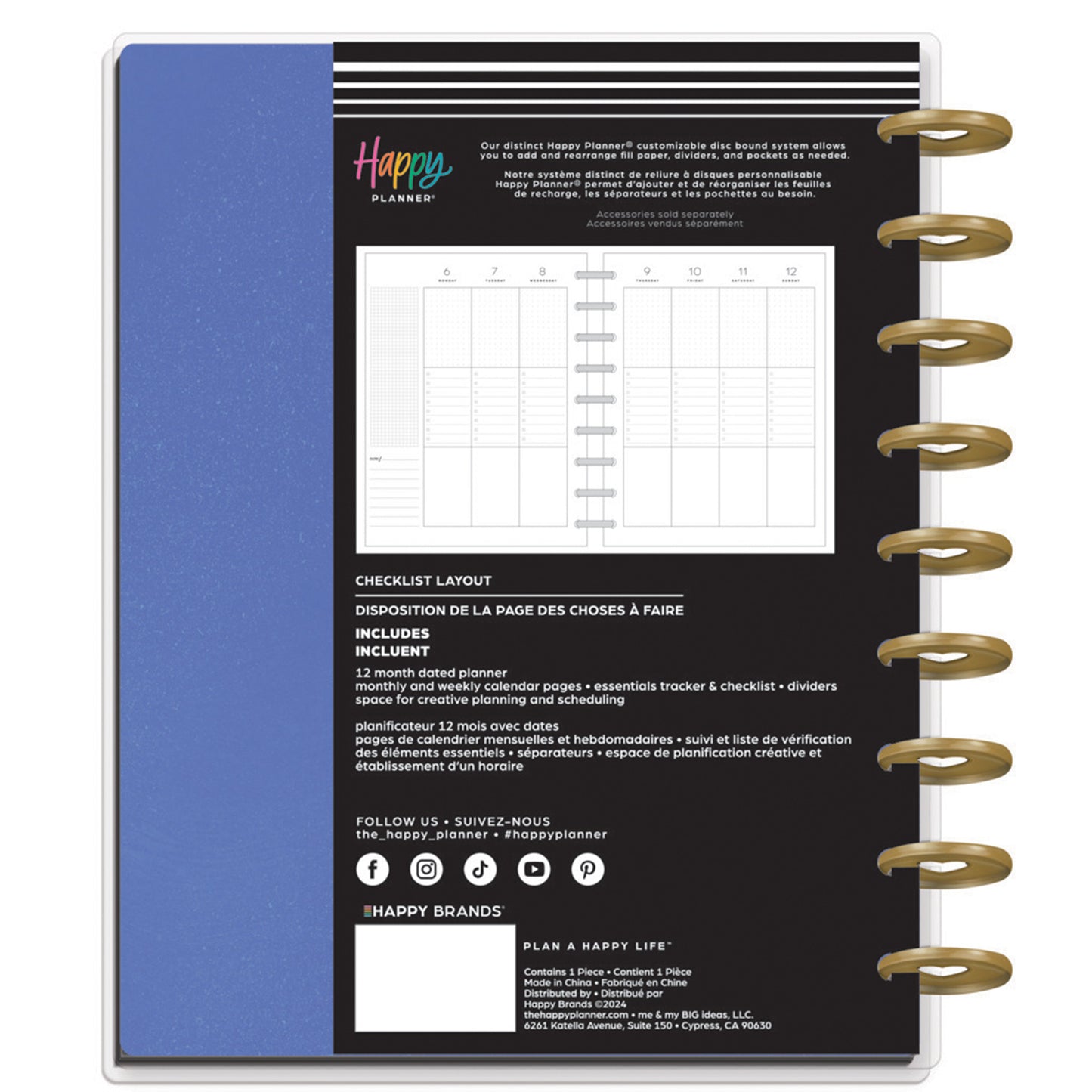 Happy Planner - Planner Classic (2025) Checklist Vertical - Brilliant Blooms