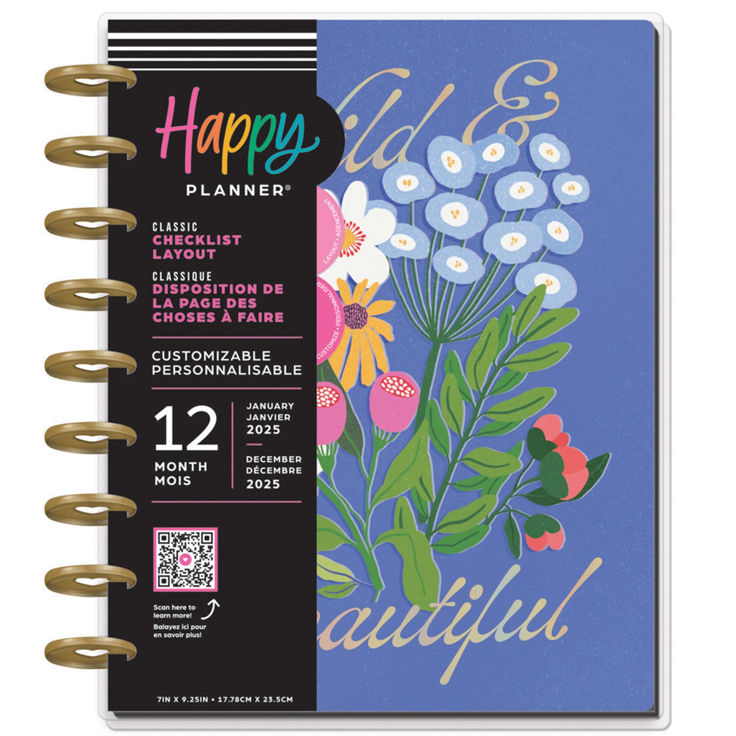 Happy Planner - Planner Classic (2025) Checklist Vertical - Brilliant Blooms