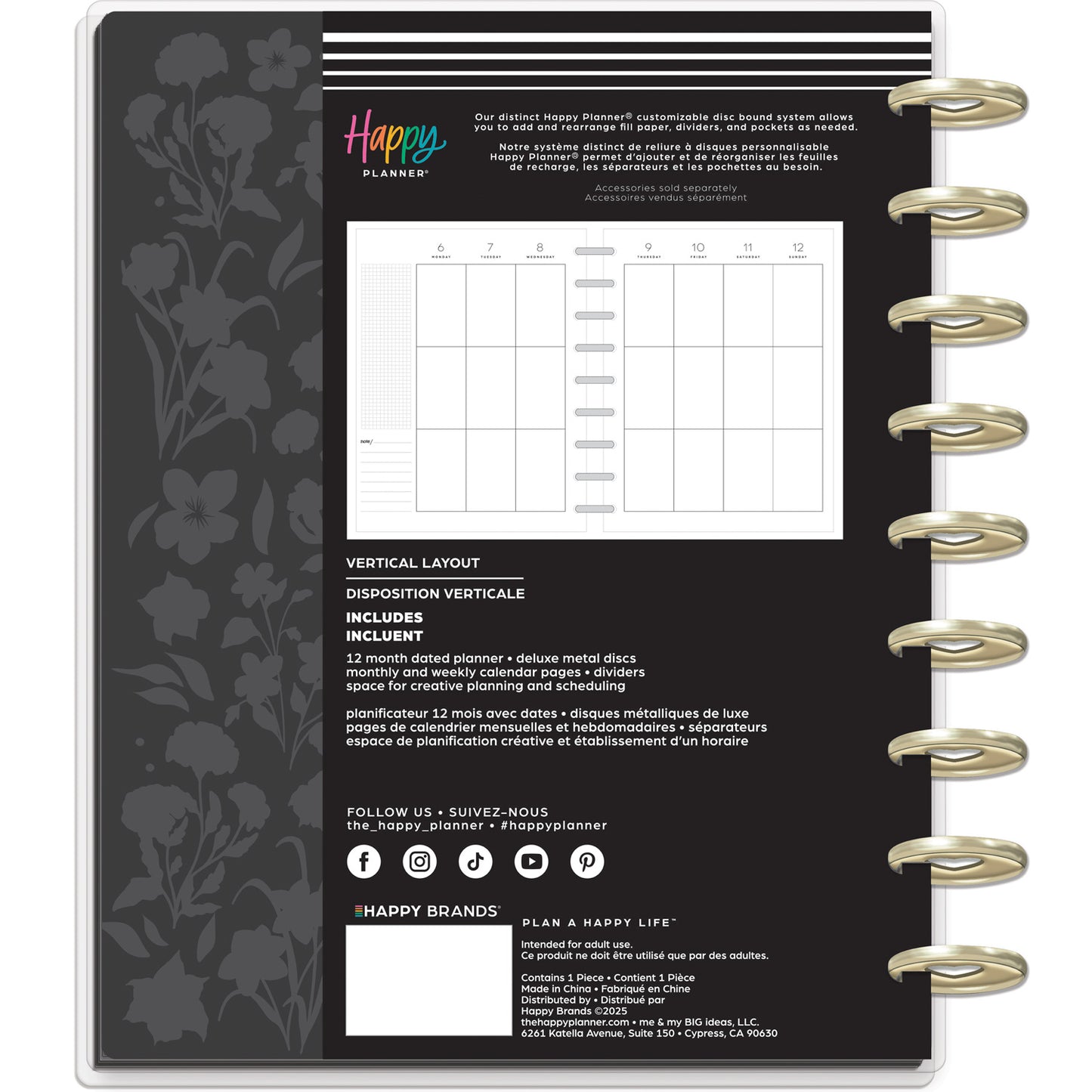 Happy Planner - Planner Classic Deluxe (2026) - Dark Garden
