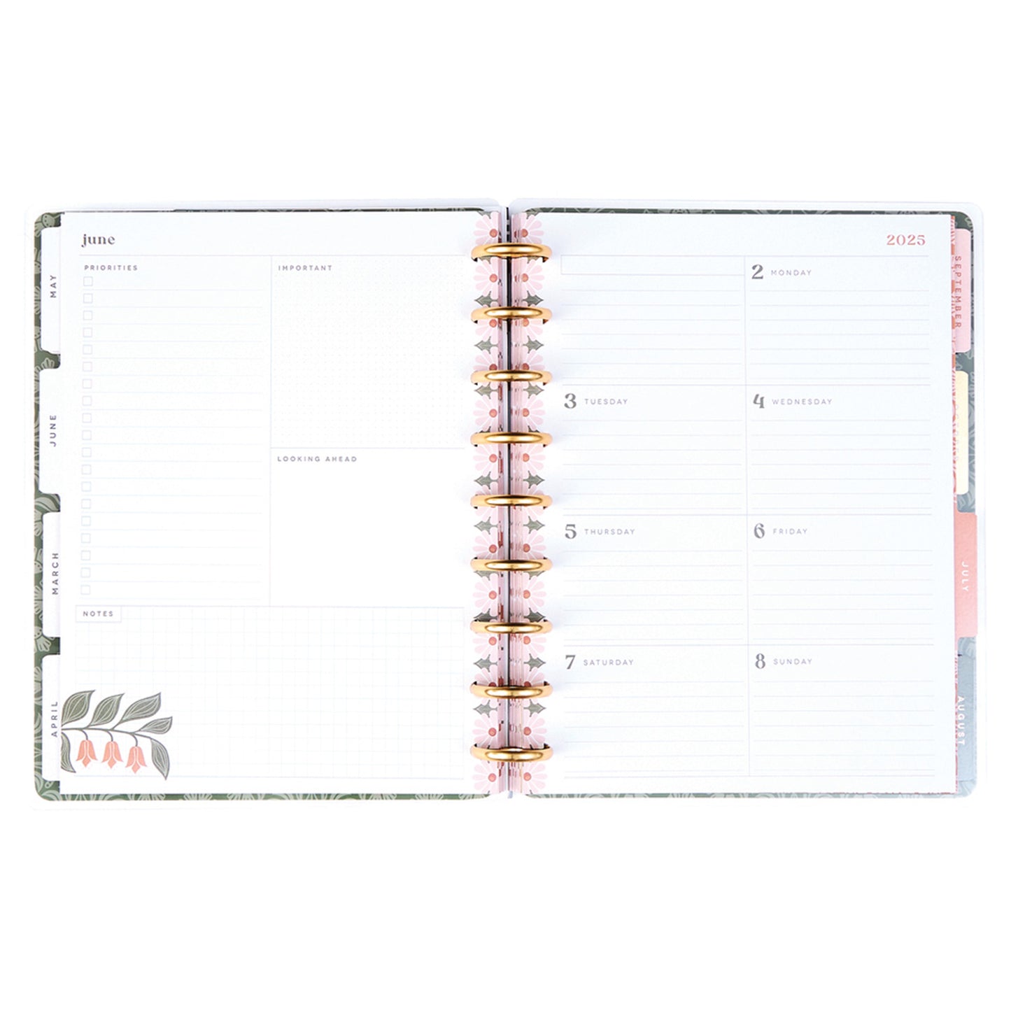 Happy Planner - Planner Classic Deluxe (2025) Dashboard - Desert Rose