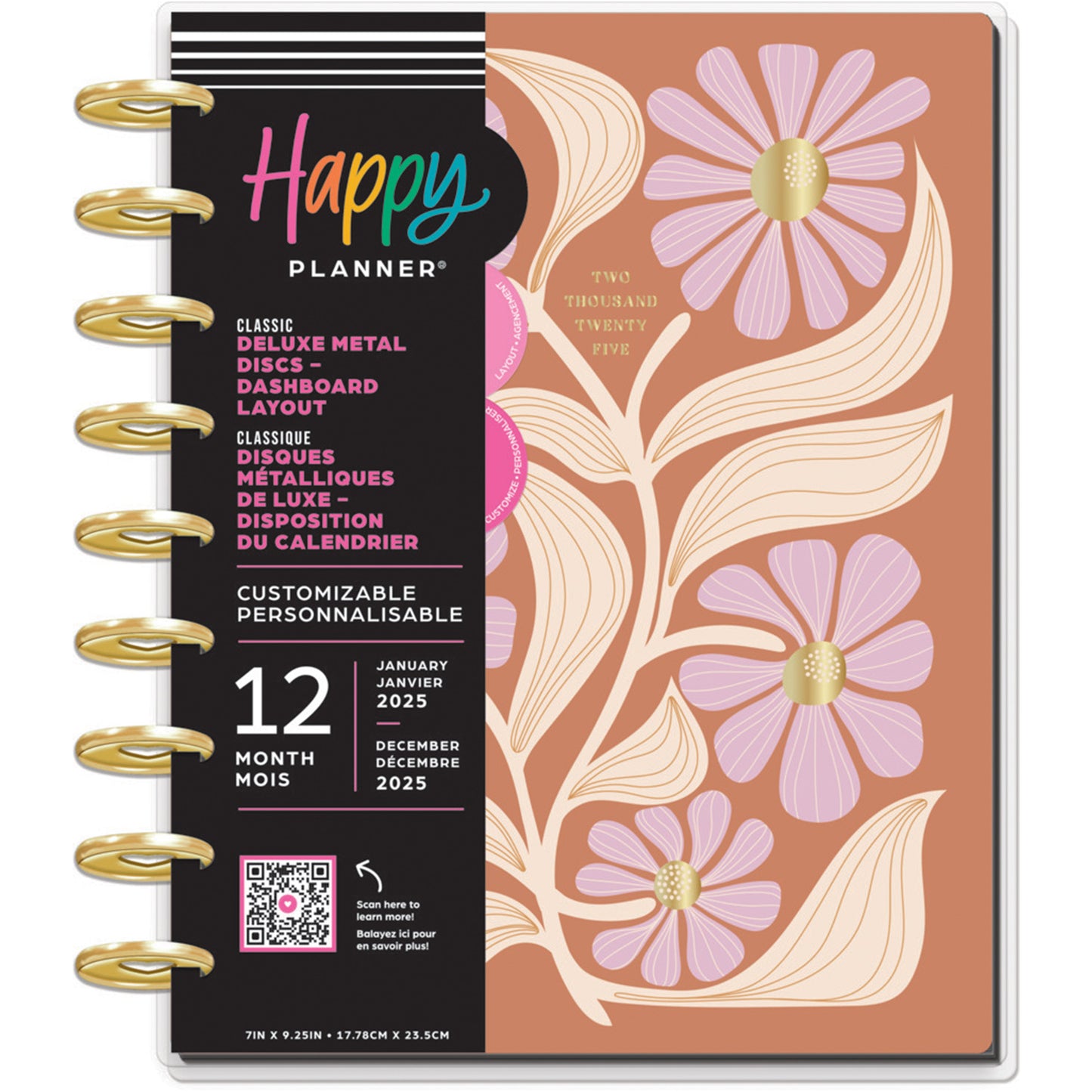 Happy Planner - Planner Classic Deluxe (2025) Dashboard - Desert Rose