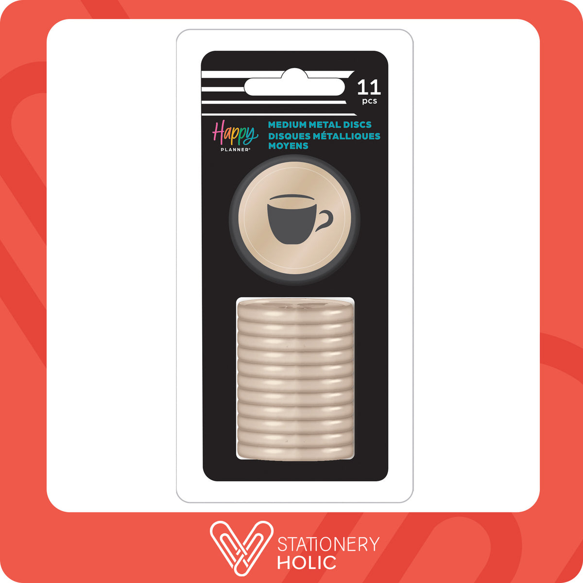 Happy Planner - Discos Classic Metal - Latte Coffee