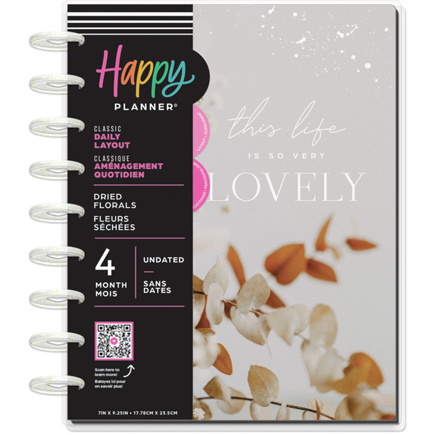 Happy Planner - Planner Classic 4 meses (Vista Diaria No Fechado) - Dried Florals