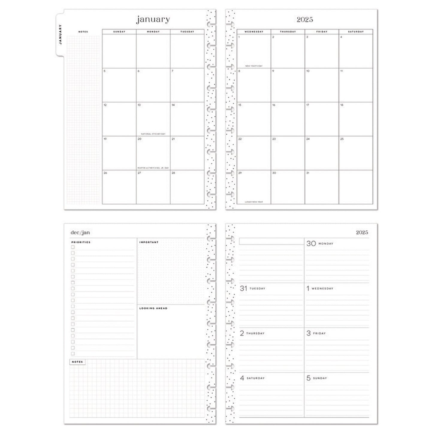 Happy Planner - Planner Classic (2025) Dashboard - Folk & Flora