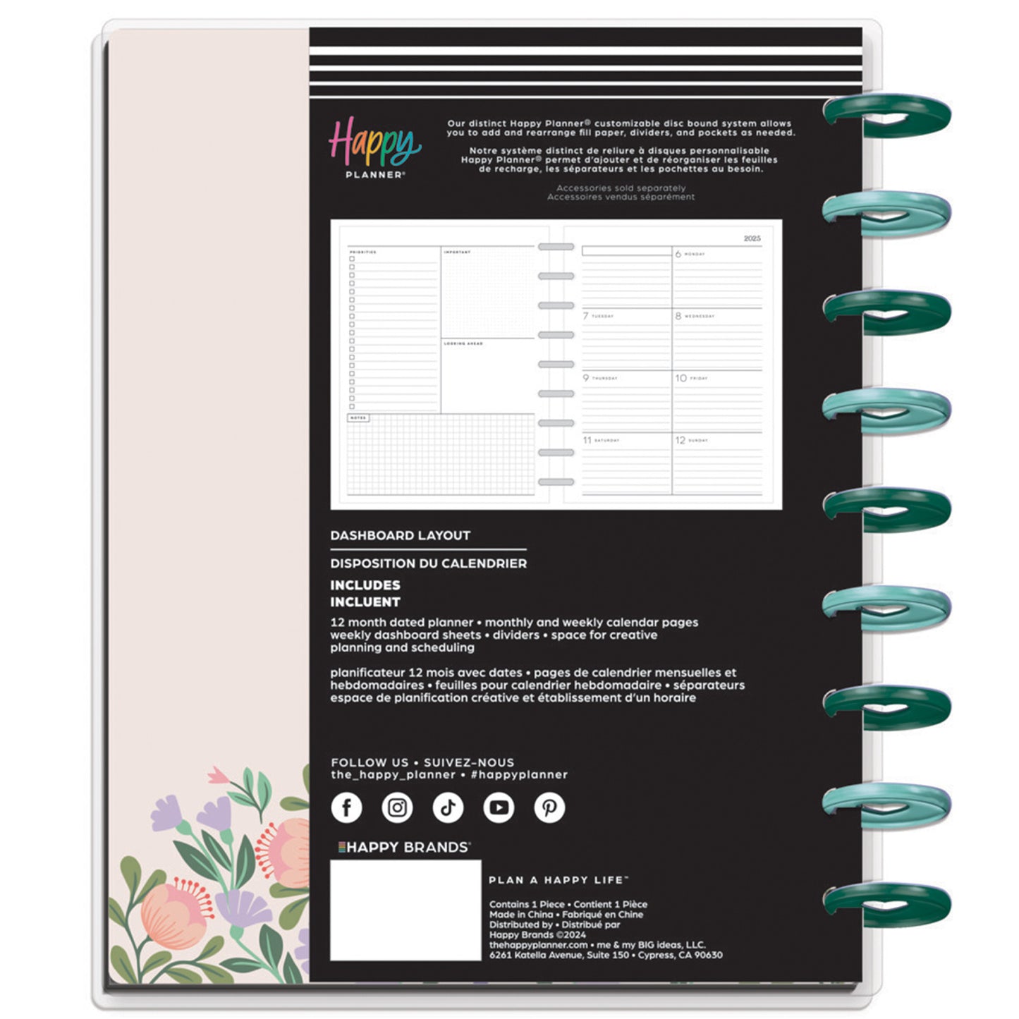 Happy Planner - Planner Classic (2025) Dashboard - Folk & Flora