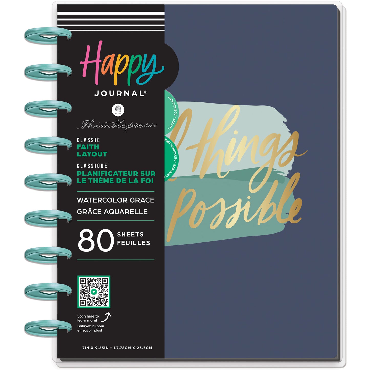 Happy Planner - Journal Guiado Classic - Watercolor Grace