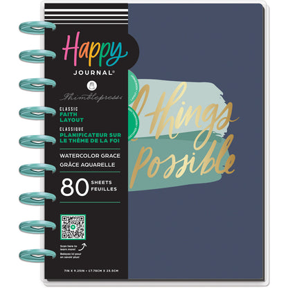 Happy Planner - Journal Guiado Classic - Watercolor Grace
