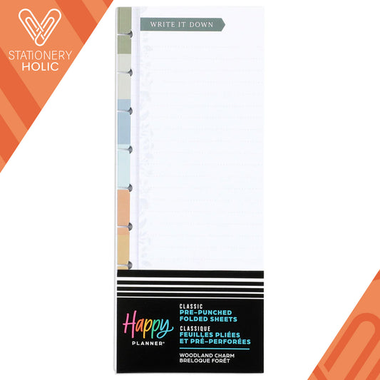 Happy Planner - Papel Skinny Classic - Woodland Charm