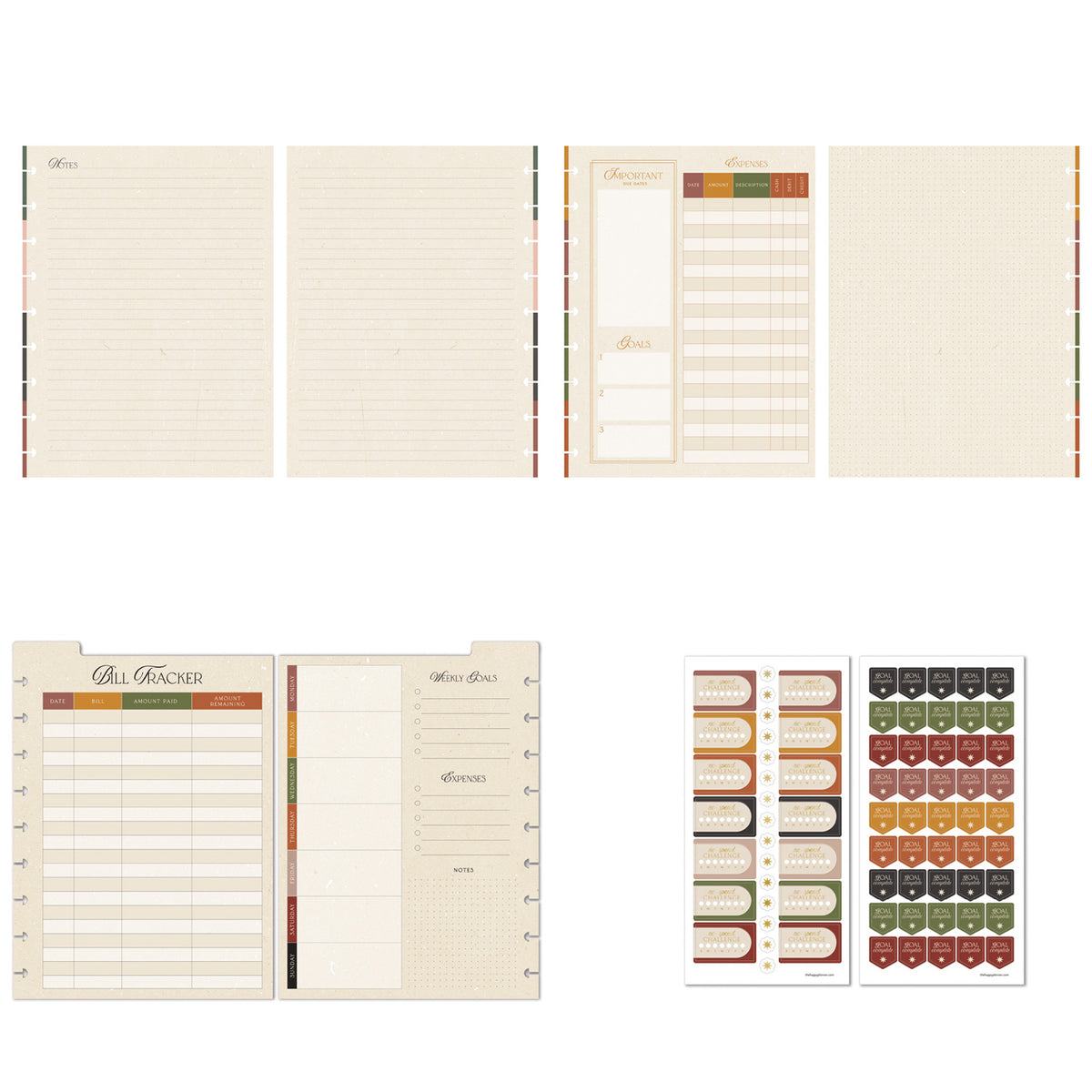 Happy Planner - Companion Pack Classic - Amber & Oak Budget