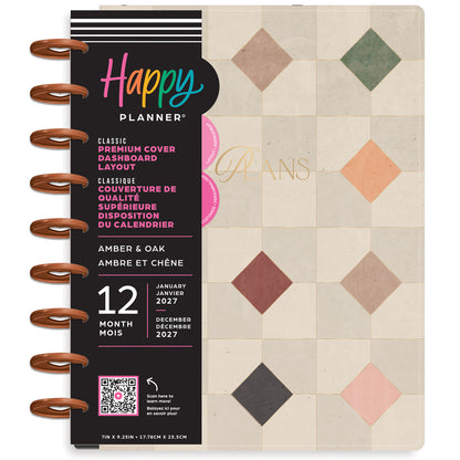 Happy Planner - Planner Classic Premium Cover (2027 - Dashboard) - Amber & Oak