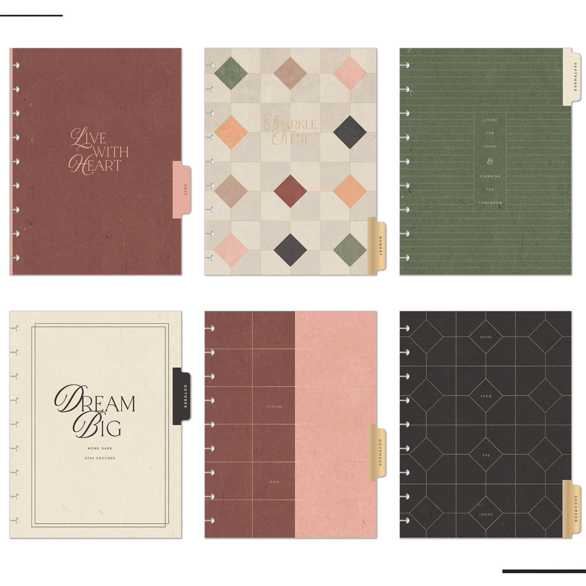 Happy Planner - Planner Classic Premium Cover (2027 - Dashboard) - Amber & Oak