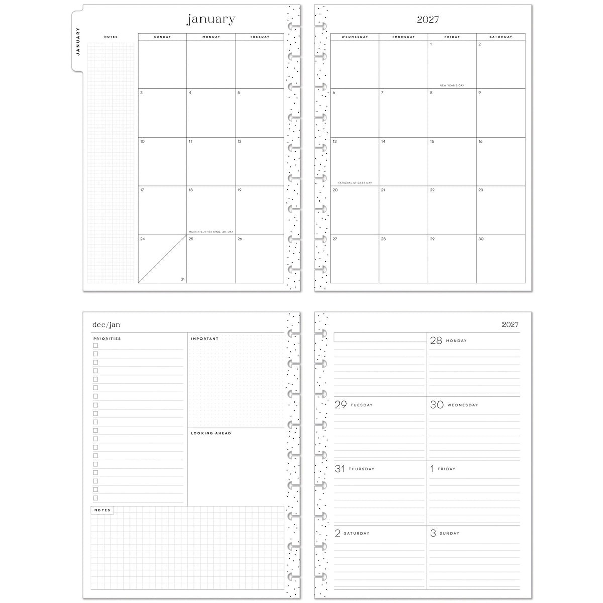 Happy Planner - Planner Classic Premium Cover (2027 - Dashboard) - Amber & Oak