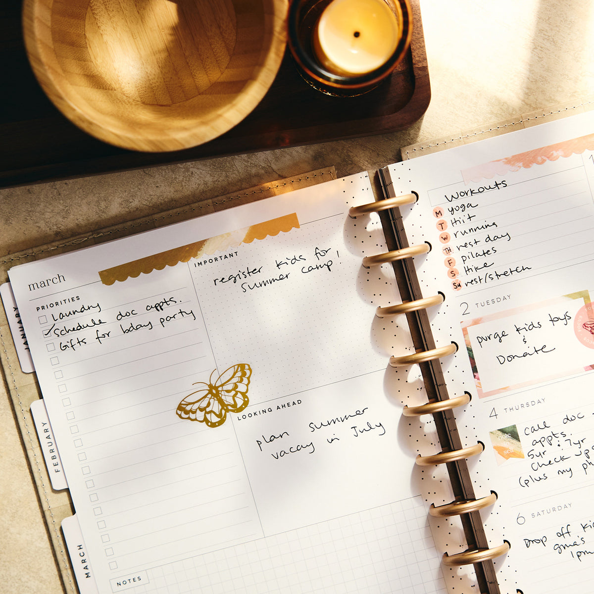 Happy Planner - Planner Classic Premium Cover (2027 - Dashboard) - Amber & Oak