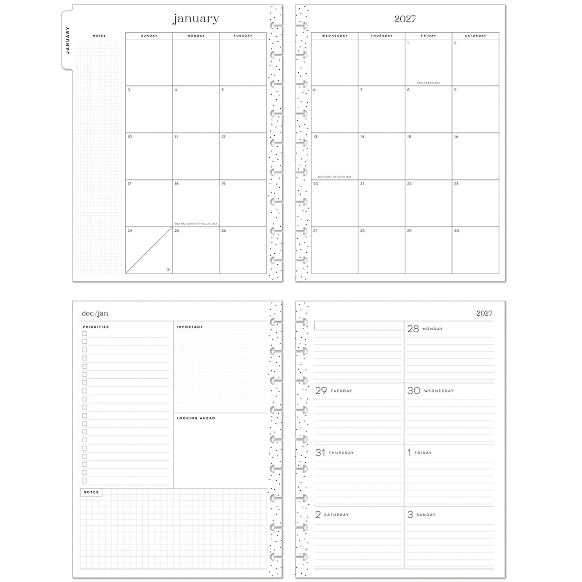Happy Planner - Planner Classic Premium Cover (2027 - Dashboard) - Wildflower Daydream Butterflies