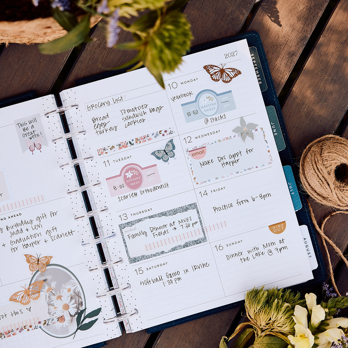 Happy Planner - Planner Classic Premium Cover (2027 - Dashboard) - Wildflower Daydream Butterflies