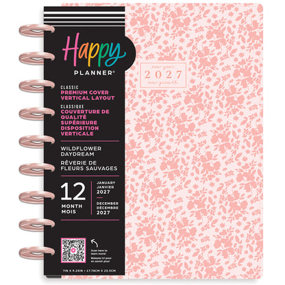 Happy Planner - Planner Classic Premium Cover (2027 - Vertical) - Wildflower Daydream