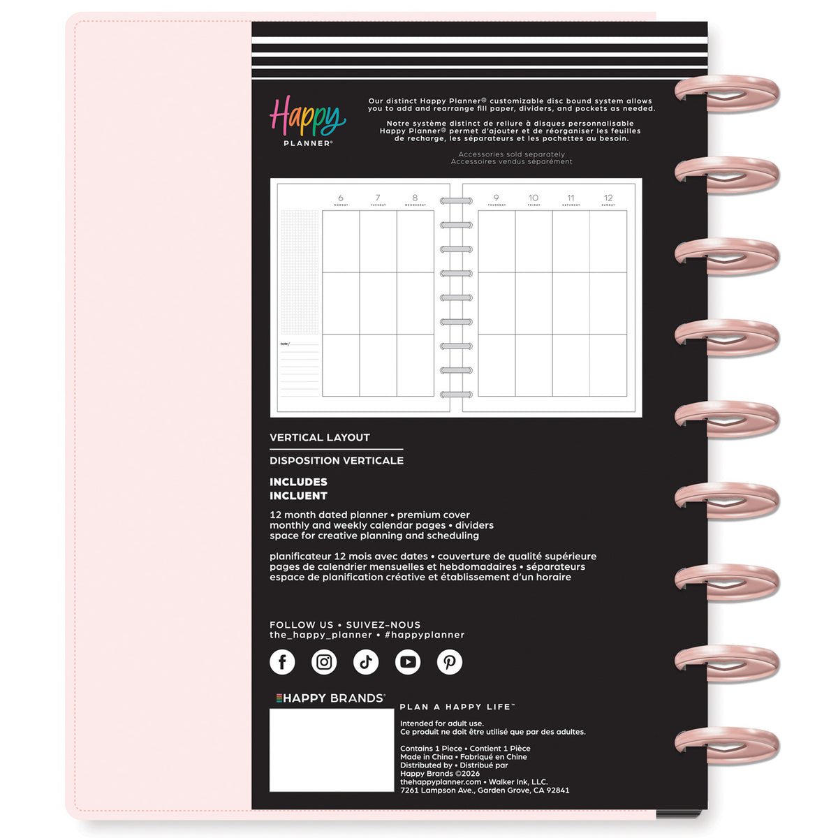Happy Planner - Planner Classic Premium Cover (2027 - Vertical) - Wildflower Daydream