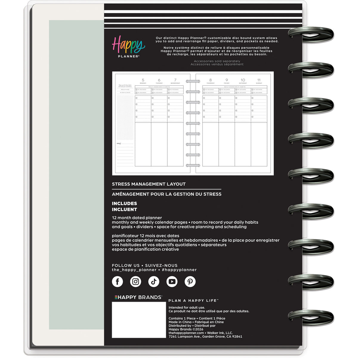 Happy Planner - Planner Classic (2027 - Stress Management) - Hushed Hues