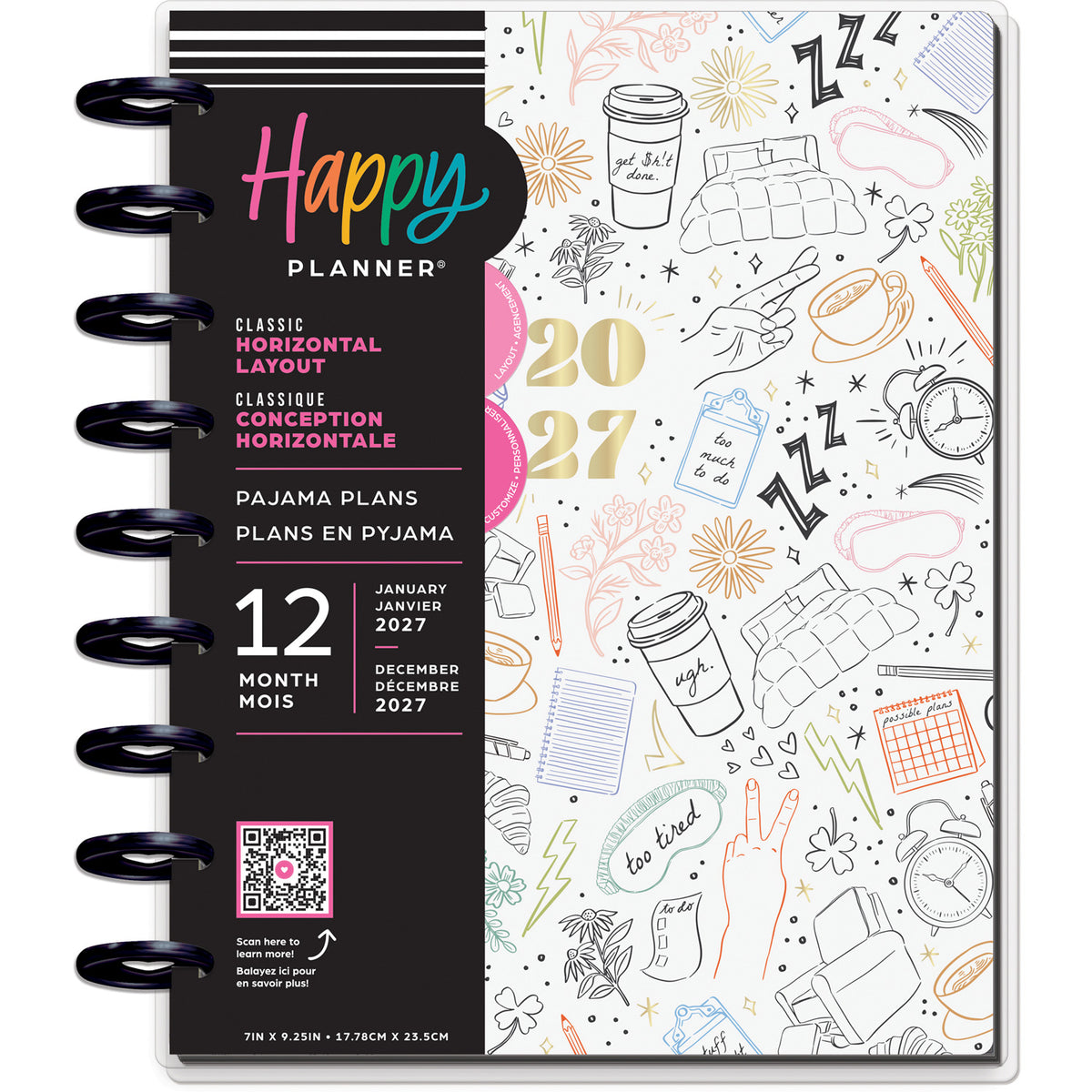 Happy Planner - Planner Classic (2027 - Horizontal) - Pajama Plans