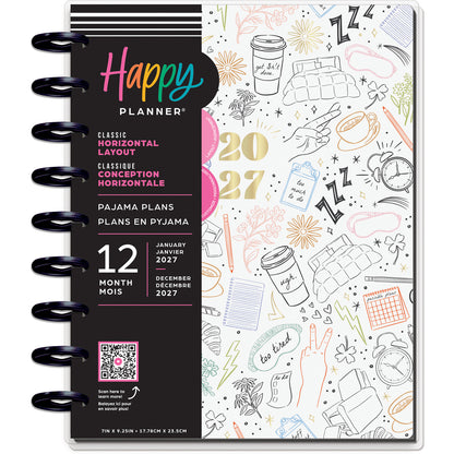 Happy Planner - Planner Classic (2027 - Horizontal) - Pajama Plans