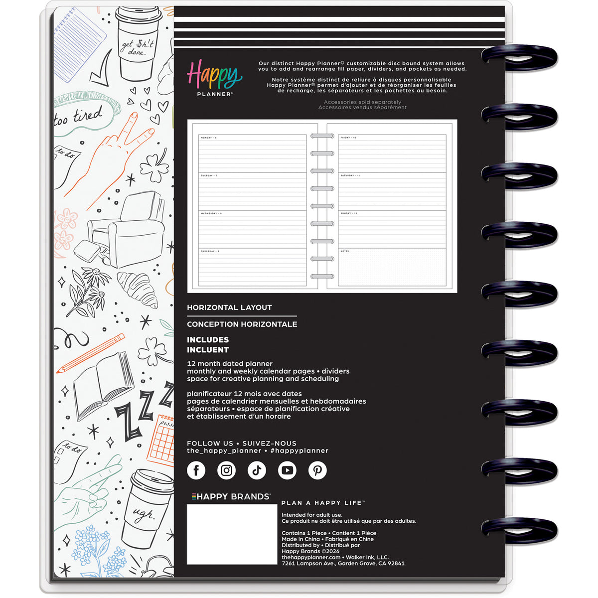 Happy Planner - Planner Classic (2027 - Horizontal) - Pajama Plans