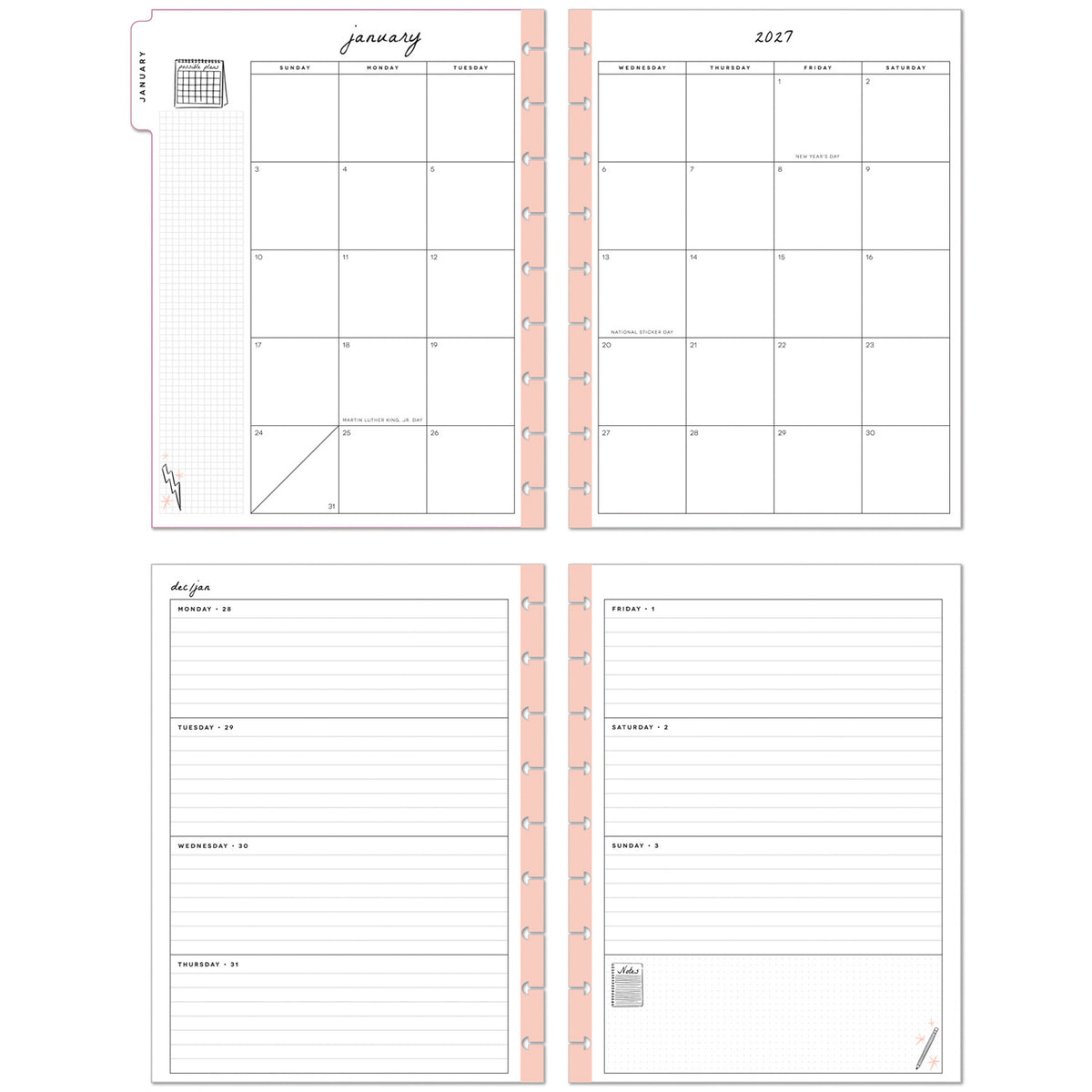 Happy Planner - Planner Classic (2027 - Horizontal) - Pajama Plans