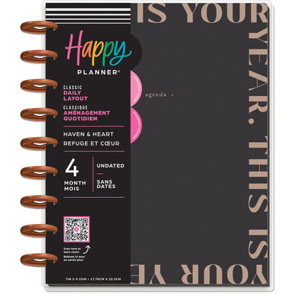 Happy Planner - Planner Classic (4 meses - no fechado - vista diaria) - Heaven & Heart