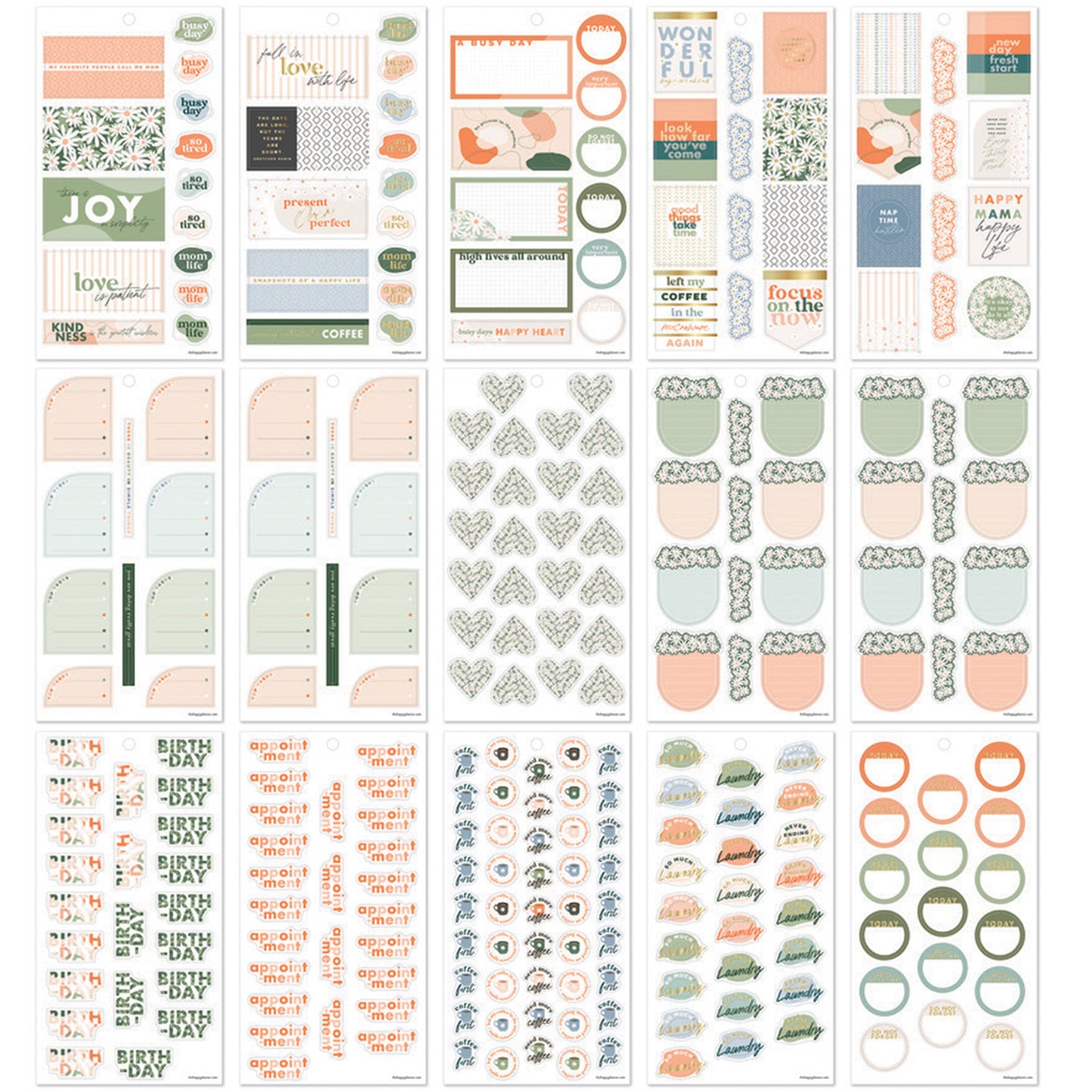 Happy Planner - Sticker Book - Apricot & Sage