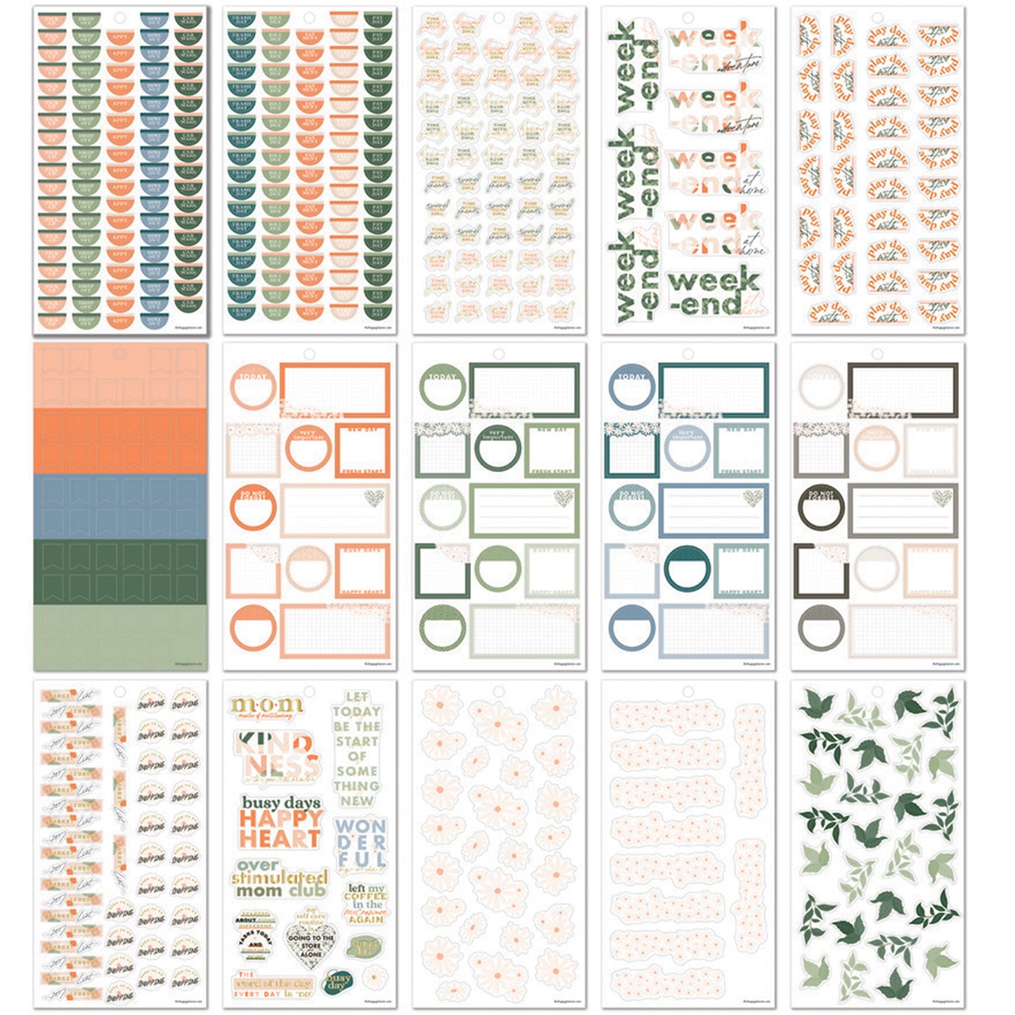 Happy Planner - Sticker Book - Apricot & Sage